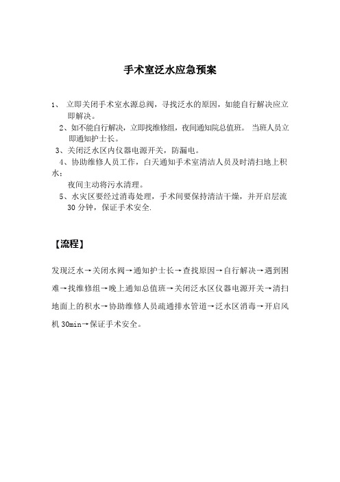 手术室泛水应急预案