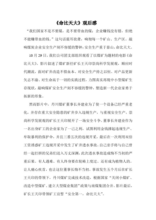 命比天大观后感  陈刘杰