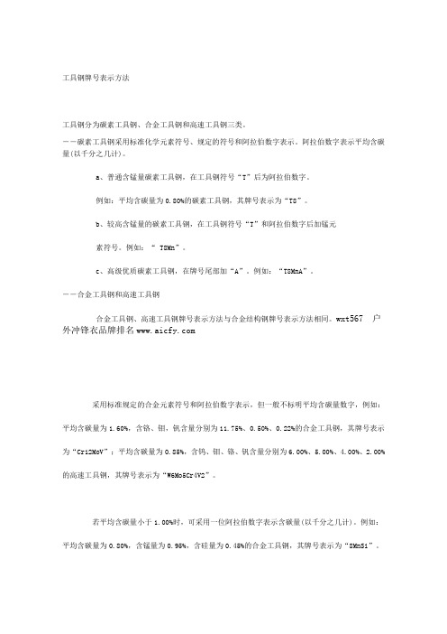 常用金属材料牌号表示方法(四)
