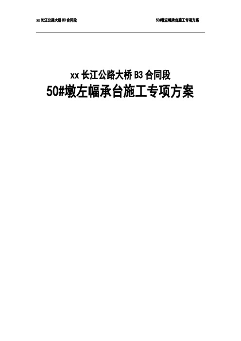 xx长江公路大桥B3合同段50#墩左幅承台施工专项方案