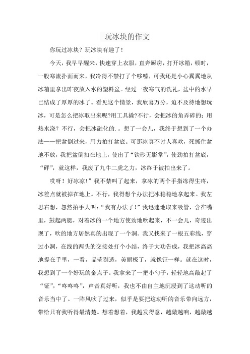 玩冰块的作文