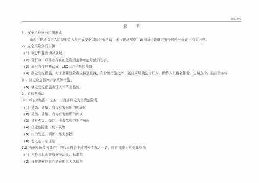 安全风险分析表
