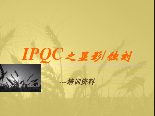 FPC行业知识---IPQC培训(显影蚀刻)