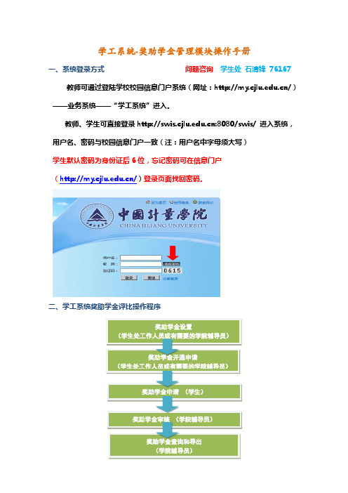 学工系统 奖助学金管理模块操作手册