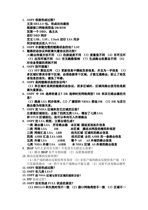 华为H3C-ospf-bgp面试题