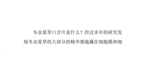 冬虫夏草口含片