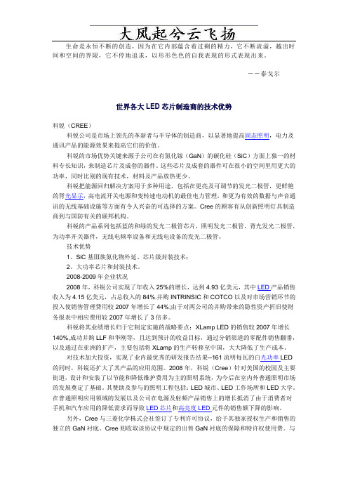 Vjbqle世界各大LED芯片制造商的技术优势
