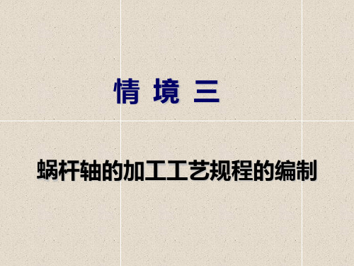 《机械制造技术》教学课件—04蜗杆轴的加工工艺规程的编制