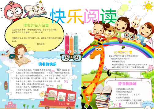 开通小学生读书阅读小报手抄报Word模板