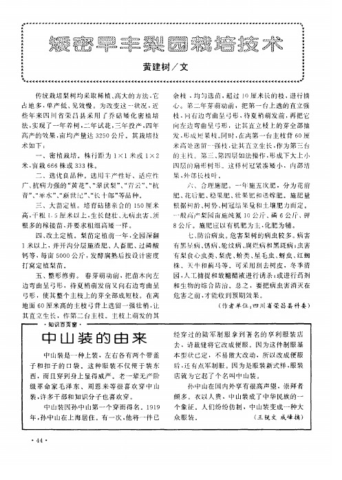 矮密早丰梨园栽培技术