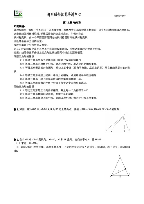 精品 八年级数学上册 轴对称综合练习题01
