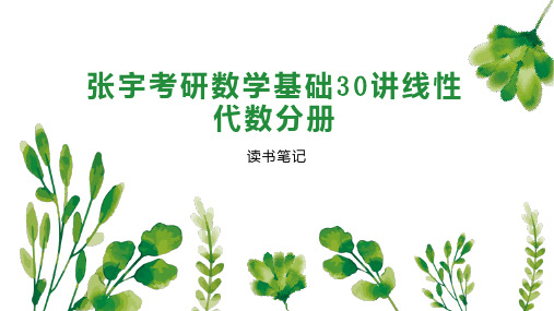 张宇考研数学基础30讲线性代数分册