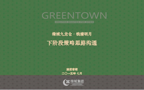 绿城九龙仓钱塘明月推广思路