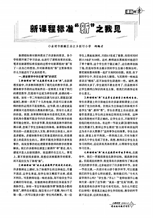 新课程标准新之我见