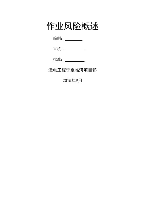 作业风险概述