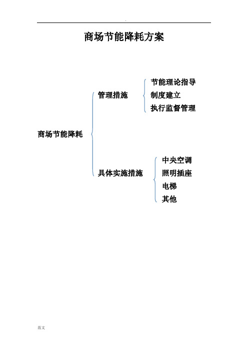 商场节能降耗方案