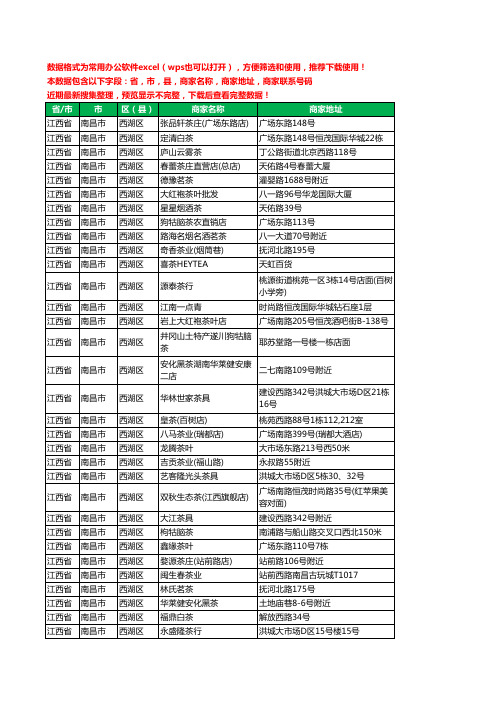2020新版江西省南昌市西湖区茶具工商企业公司商家名录名单联系电话号码地址大全132家