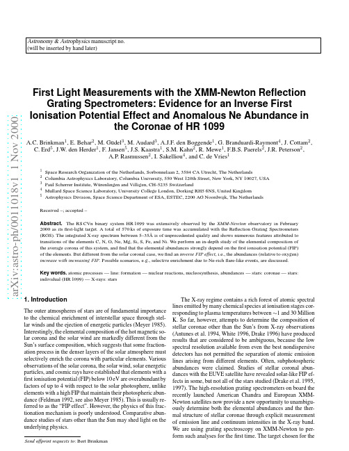 First Light Measurements with the XMM-Newton Reflection Grating Spectrometers Evidence for