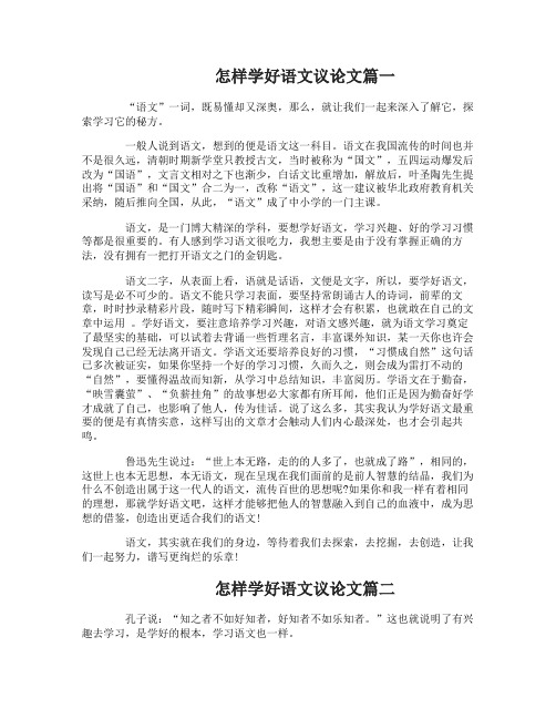 怎样学好语文议论文