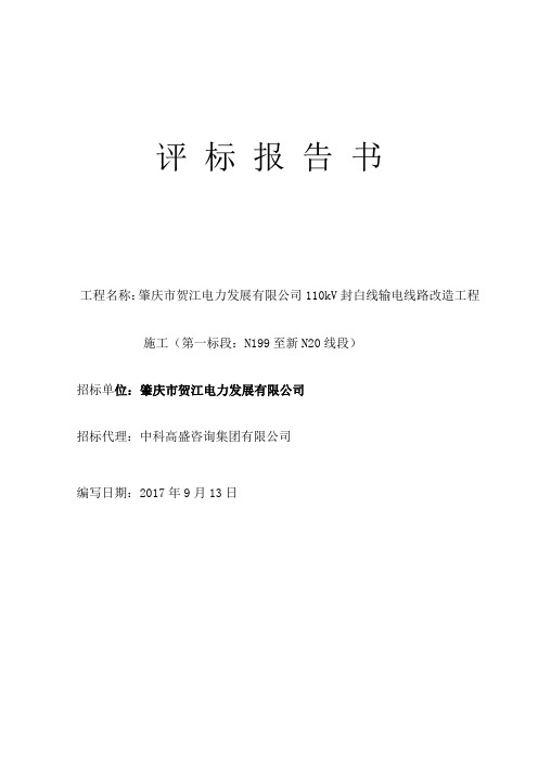 评标报告书