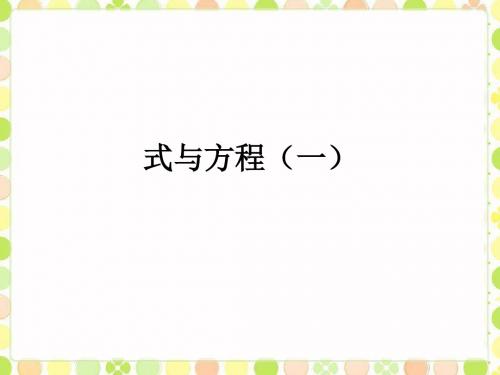 《式与方程(一)》课件