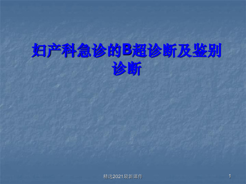 妇产科急诊的B超诊断及鉴别PPT课件