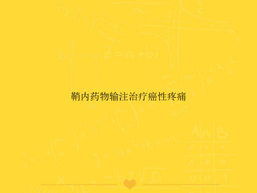 [推选]鞘内药物输注治疗癌性疼痛PPT文档