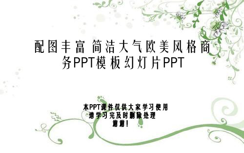 配图丰富 简洁大气欧美风格商务PPT模板幻灯片PPT