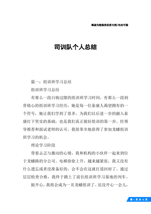司训队个人总结