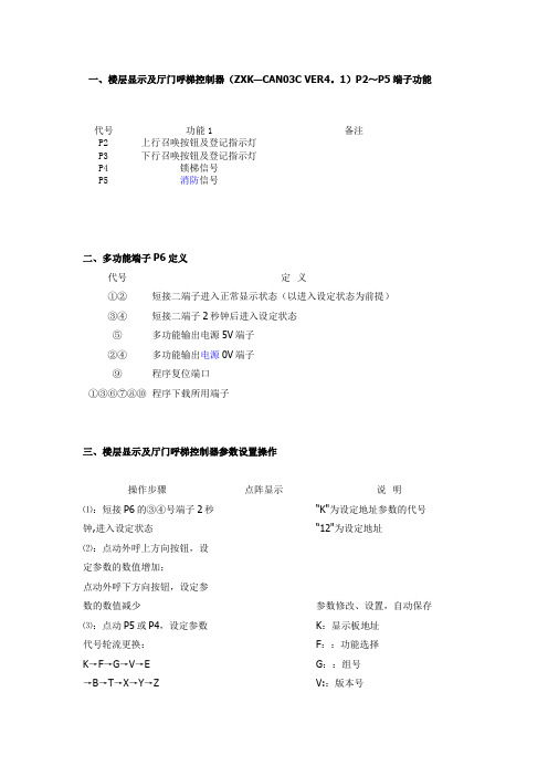 电梯外呼设置-范本模板
