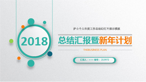 护士个人年度工作总结幻灯片演示模板