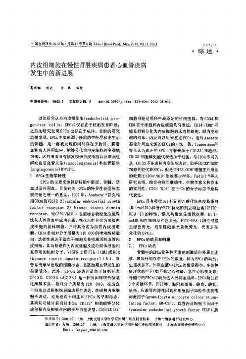 内皮祖细胞在慢性肾脏疾病患者心血管疾病发生中的新进展