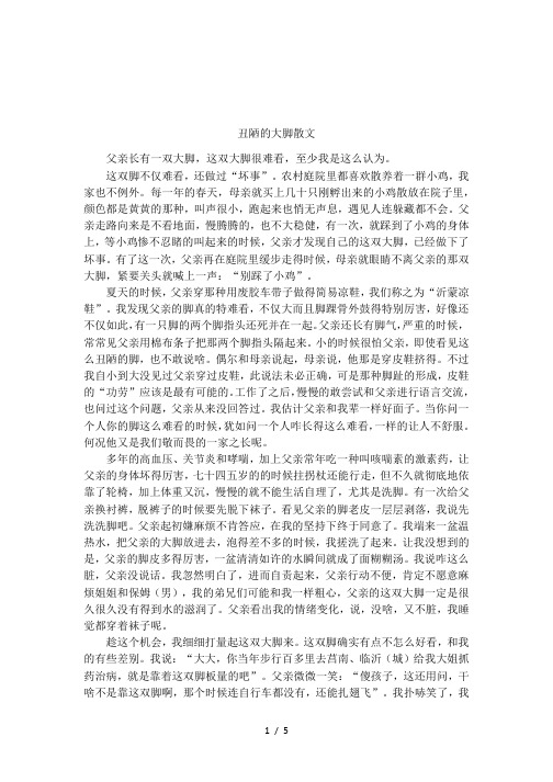 丑陋的大脚散文