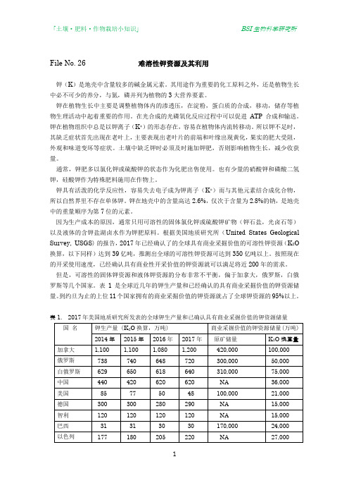 FileNo26难溶性钾资源及其利用-BSI生物科学研究所