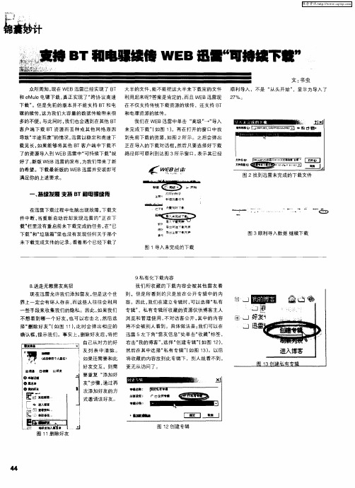 支持BT和电骡续传WEB迅雷“可持续下载”