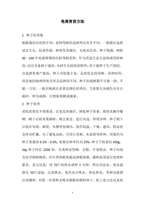 皂荚育苗方法