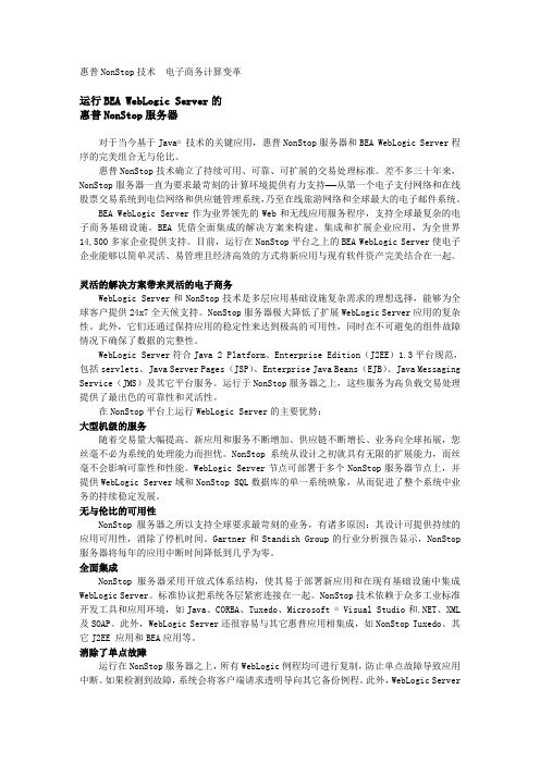 惠普NonStop技术 电子商务计算变革 惠普NonStop服务器