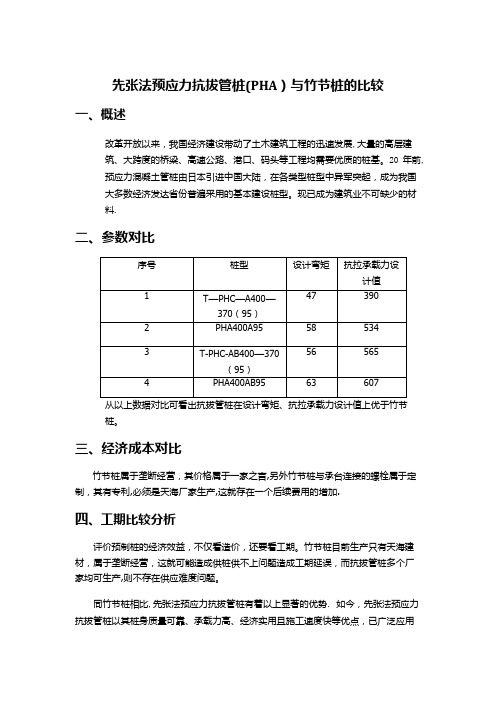 抗拔管桩与竹节桩方案对比