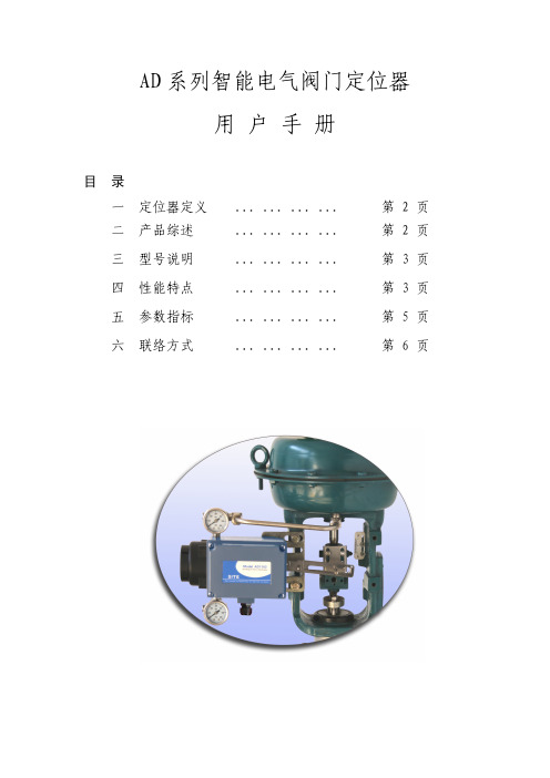 AD系列智能电气阀门定位器(用户手册)