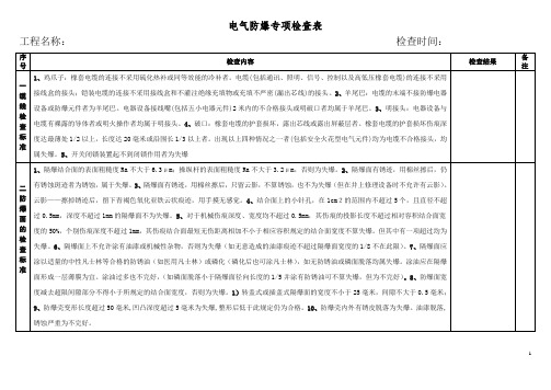 电器防爆专项检查表