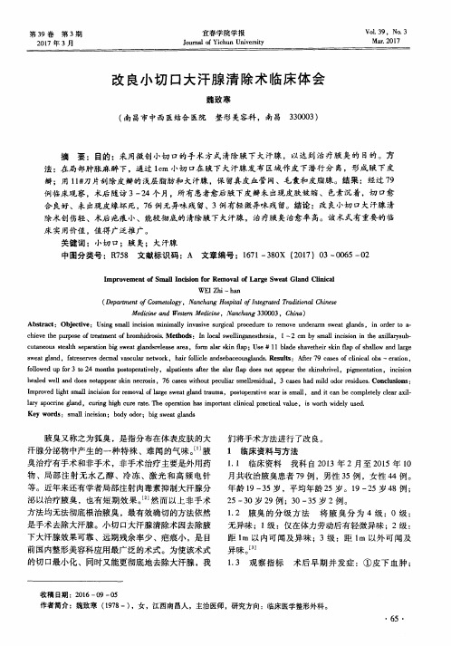 改良小切口大汗腺清除术临床体会