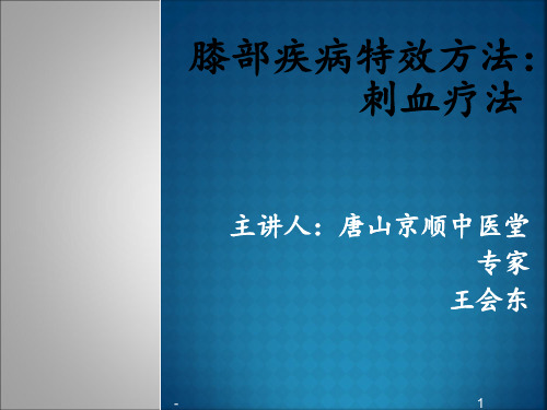 膝部疾病特效方法：刺血疗法ppt课件