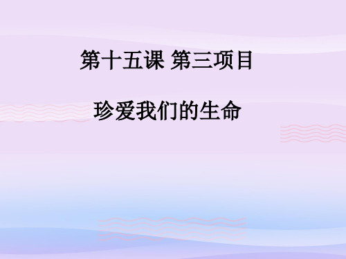珍爱我们的生命ppt优秀课件8 鲁教版PPT课件