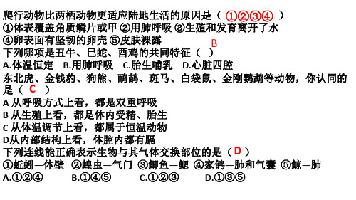 济南版生物中考复习：动物的运动和行为和作用 课件(共17张PPT)