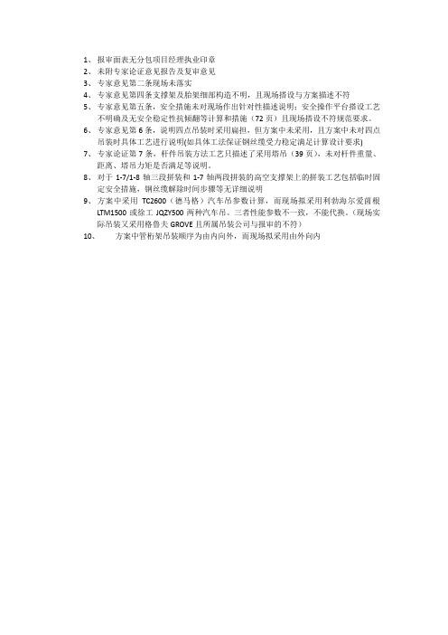 吊装方案审批意见