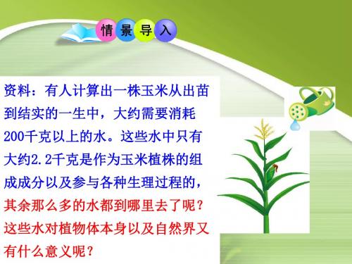 七年级上册生物第三单元第三章绿色植物与生物圈的水循环