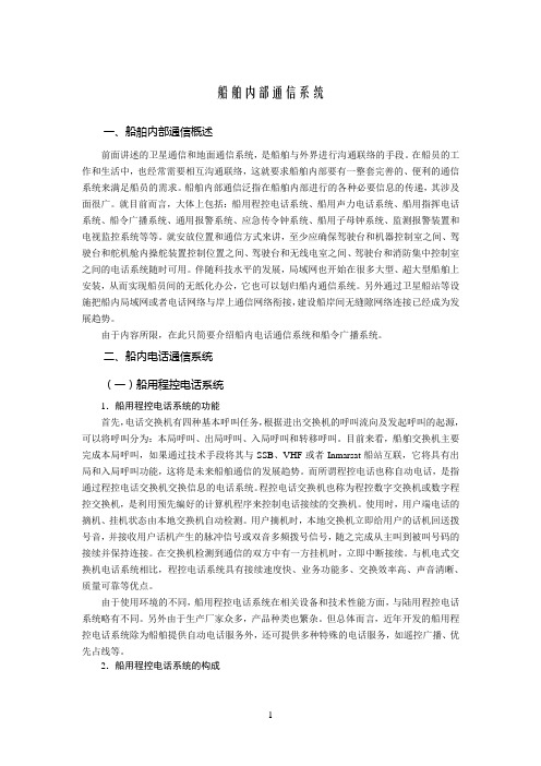 船舶内部通信系统