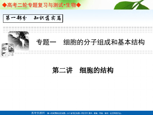 2014年高考生物二轮专题复习“知识落实篇”课件专题一第二讲细胞的结构