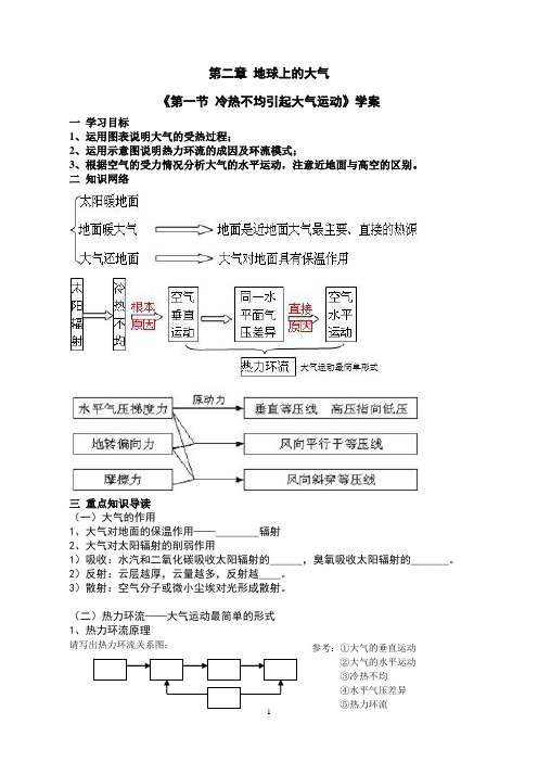 第一节 冷热不均引起大气运动学案