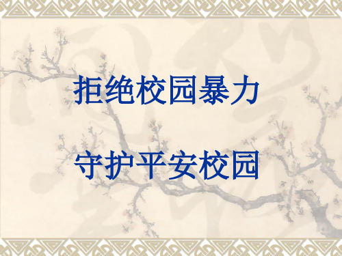 班会课件 拒绝校园暴力,守护平安校园 (共24张PPT)